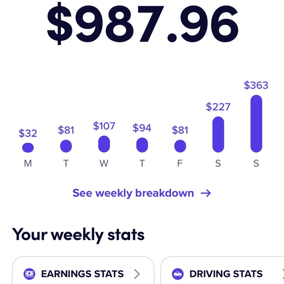 Purple Bar Graph Earnings Chart - Picture 3 of 5